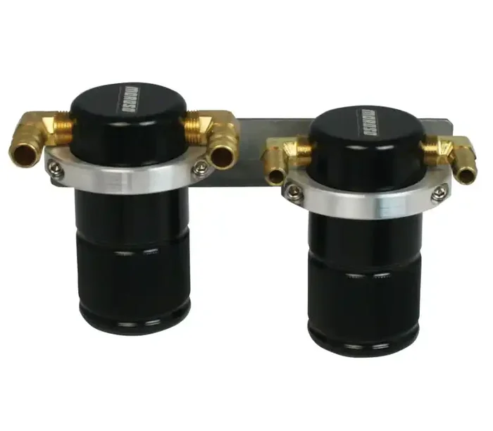 Moroso 04-07 Subaru STi/06-07 WRX Air/Oil Separator Catch Can – Small Body – Billet Aluminum – Black 85627