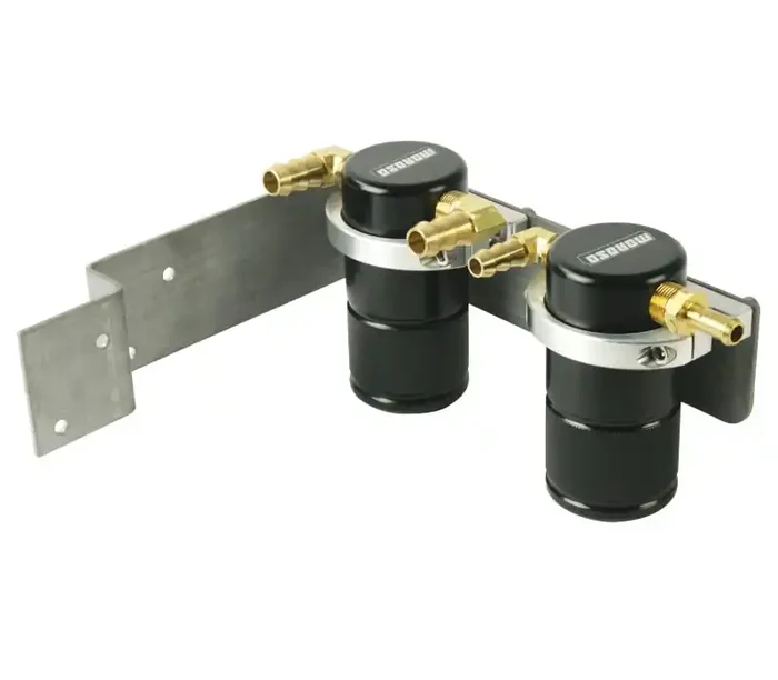 Moroso 08-14 Subaru WRX Air/Oil Separator Catch Can – Small Body – Billet Aluminum – Black Finish 85611
