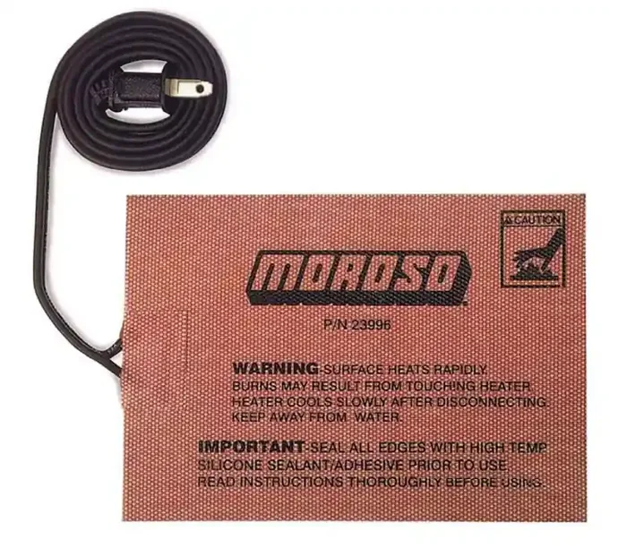 Moroso External Heating Pad – Self Adhesive – 5in x 7in – 400 Watts/110 Volt 36ft Cord 23996