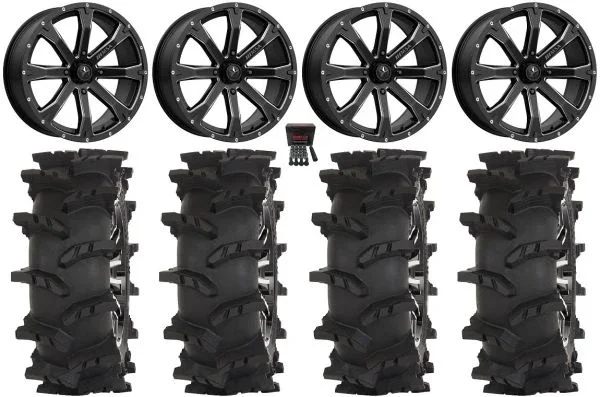 MSA Bounty 20″ Wheels Black 33″ Outlaw Max Tires Can-Am Commander Maverick Renegade Outlander Defender