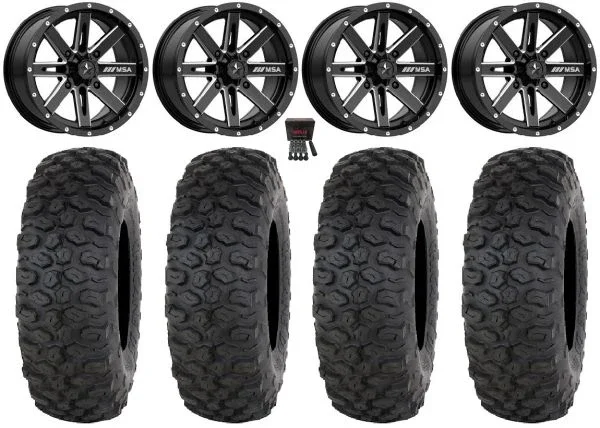 MSA Boxer 15″ Wheels Milled 35″ Chicane DS Tires Polaris RZR XP 1000 / PRO XP / Ranger XP 900/1000