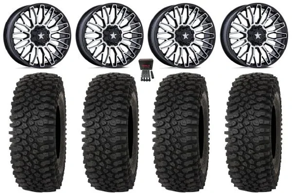 MSA Clubber 15″ Wheels Machined 37″ Roctane STX Tires Polaris RZR Turbo R & Pro R Ranger 1500 Xpedition