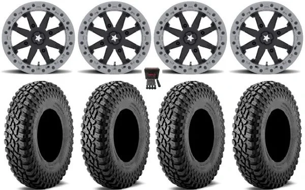 MSA Lok2 Beadlock 14″ Wheels Bk 28″ Incursion A/T Tires Kawasaki Mule Pro FXT KRX / Yamaha Wolverine RMAX / YXZ 2019+