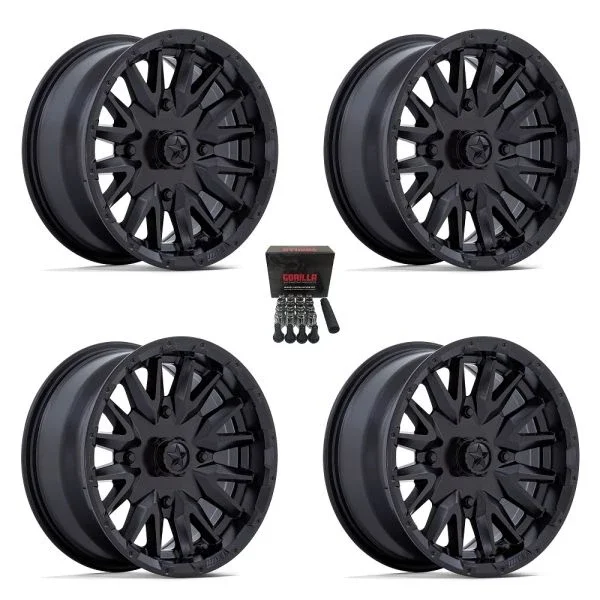 MSA M49 Creed 14″ Wheels/Rims Matte Black Can-Am Maverick X3 / Honda Pioneer 1000