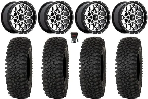 MSA Portal 14″ Wheels Machined 27″ Roctane ST Tires Sportsman 550 850 1000
