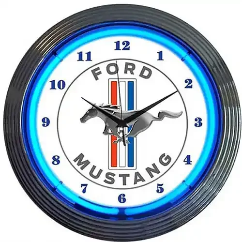 Neonetics Ford Mustang Blue Neon Clock – 8MUST1