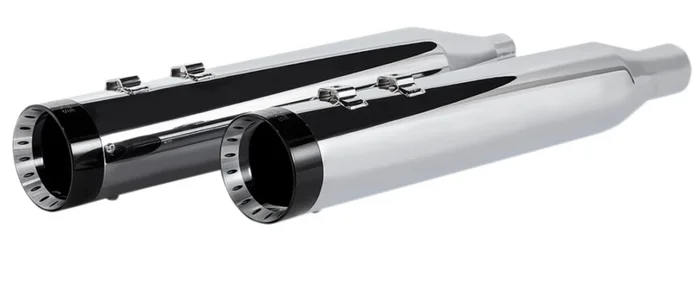 (OPEN BOX) KHROME WERKS 1801-1257 202770 HP-Plus 4.5 ” Slip-On Mufflers for Touring – Chrome with Turbine