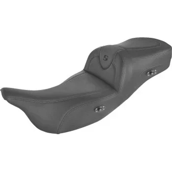 (OPEN BOX) SADDLEMEN 0801-1406 808-07B-187THCT Heated RoadSofa™ Seat for Trikes – Without Backrest – Black w/Black Stitching – Trikes