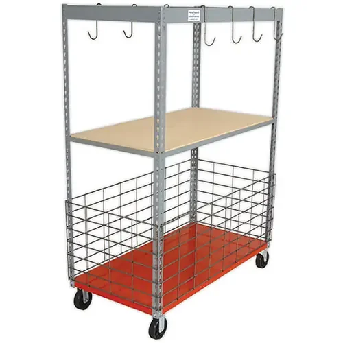 Parts Caddy Wood Shelf & 12″ Basket