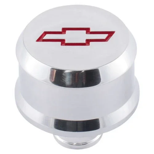 Proform Push-In Slant-Edge Breather – 1-1/4 in Hole – Recessed Red Bowtie Logo – Polished