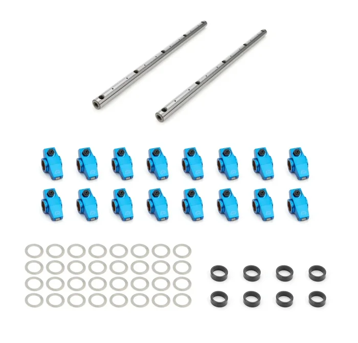 Proform Shaft Mount Aluminum Roller Tip Rocker Arm Kit – Blue – Small Block Mopar