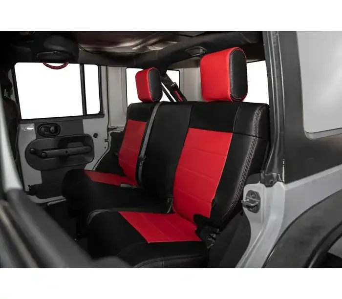 PRP Seats PRP 11-12 Jeep Wrangler JKU Rear Seat Cover/4 door – Black/Red B021-05