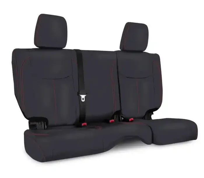 PRP Seats PRP 13-18 Jeep Wrangler JKU Rear Seat Cover/4 door – Black with Red Stitching B024-01