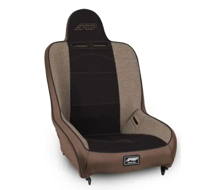 PRP Seats PRP Premier High Back Suspension Seat (Two Neck Slots) – Tan / Black A100110-64