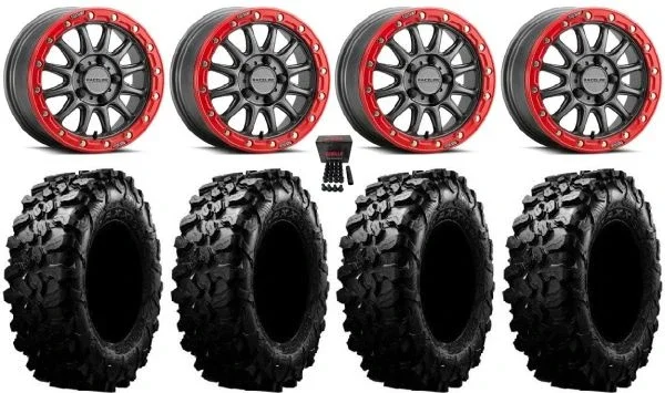 Raceline Alpha Bdlk 15″ Wheels Gm 31″ Carnivore Tires Polaris RZR Turbo R & Pro R Ranger 1500 Xpedition