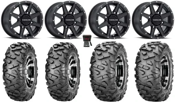 Raceline Hostage 14″ Black Wheels 29″ BigHorn Tires Kawasaki Mule Pro FXT KRX / Yamaha Wolverine RMAX / YXZ 2019+