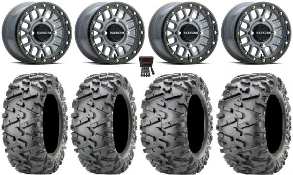 Raceline Podium Bdlk 14″ Gy Wheels 27″ BigHorn 2.0 Tires Sportsman 550 850 1000