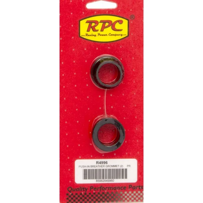 Racing Power Breather Grommet – 1 in ID – 1.250 in OD – Rubber – Black R4996 – Pair