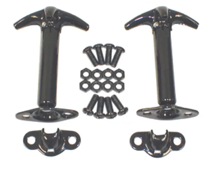 Rugged Ridge Hood Catch Kit Black 4 1-95 Jeep CJ/Wrangler YJ