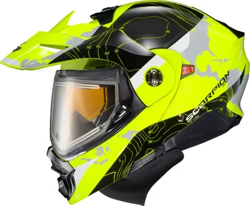 SCORPION EXO EXO-AT960 COLD WEATHER HELMET TOPOGRAPHIC HI-VIS XL (ELECTR