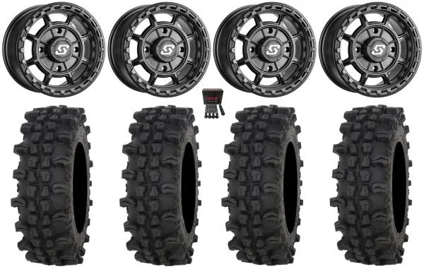 Sedona Rift 14″ Wheels Black 27″ ACP Tires Sportsman 550 850 1000