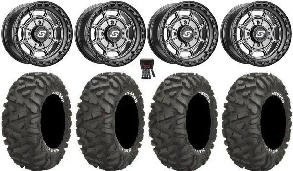 Sedona Rift 14″ Wheels Grey 30″ BigHorn Tires Kawasaki Mule Pro FXT KRX / Yamaha Wolverine RMAX / YXZ 2019+
