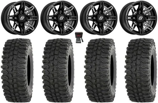 Sedona Rukus 14″ Wheels Black +30mm 28″ BDC Tires Polaris RZR XP 1000 / PRO XP / Ranger XP 900/1000