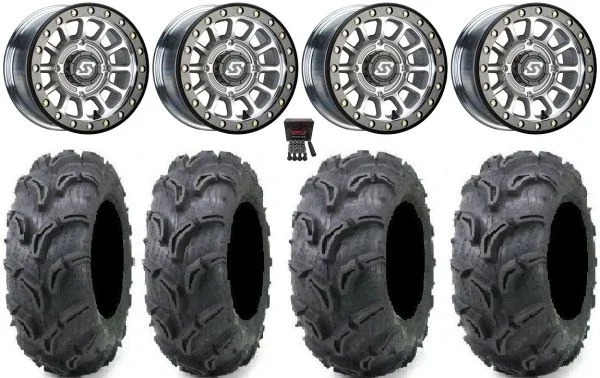 Sedona Sano Bdlk 14″ Wheels Ct +30mm 28″ Zilla Tires Can-Am Maverick X3 / Honda Pioneer 1000 / Talon