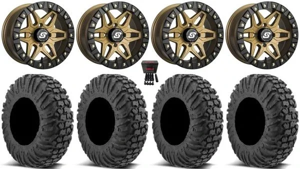 Sedona Split 6 Bdlk 14″ Br Wheels 28″ MotoVator Tires Sportsman 550 850 1000