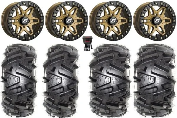 Sedona Split 6 Bdlk 14″ Wheels Br +30mm 26″ Moto MTC Tires Kawasaki Mule Pro FXT KRX / Yamaha Wolverine RMAX / YXZ 2019+