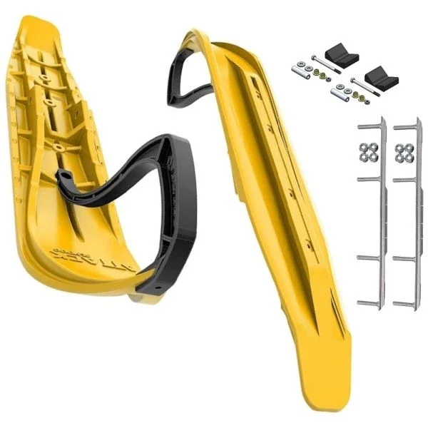 Slydog Attack 7″Yellow Skis w/4.5″Shaper Bar Complete Kit ArcticCat 2012+ProChassis 2016+Proclimb Yamaha Viper MTX