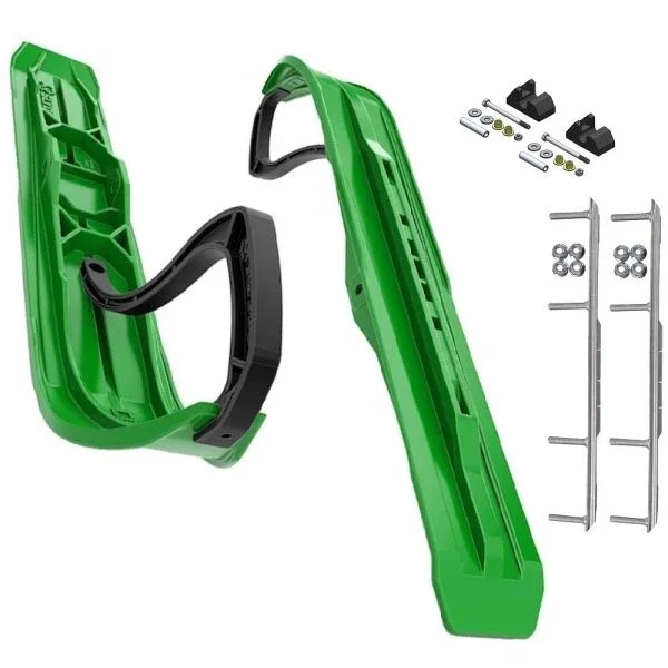 Slydog Command 6″ Green Skis w/7.5″ Shaper Bar Complete Kit Yamaha 2011 and Up Apex/Vector [Power Steering]