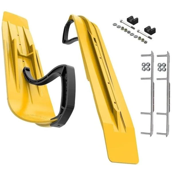 Slydog Powder Hound 8″ Yellow Skis w/7.5″ Shaper Bar Complete Kit Arctic Cat 2009 and Previous