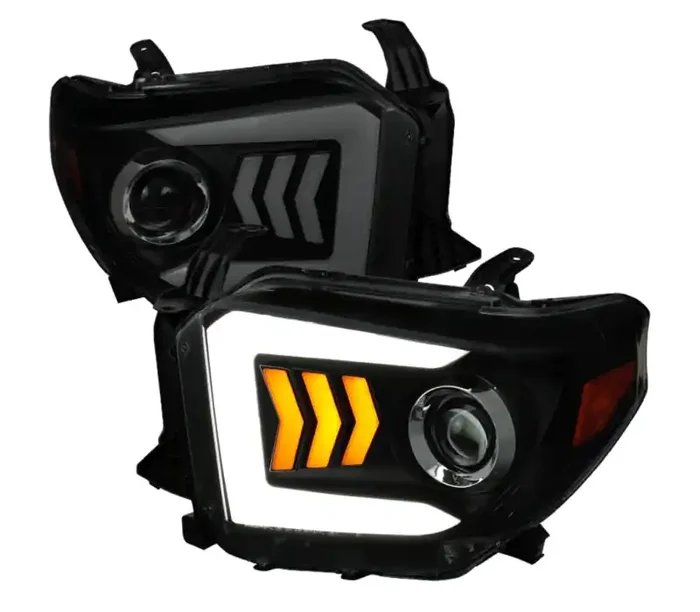 Spec-D Tuning Toyota Tundra Projector Headlights – Smoke With Black Housing 2LHP-TUN14SM-RS