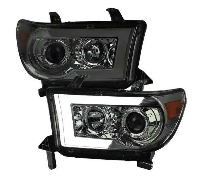 Spec-D Tuning Toyota Tundra Projector Headlights With Amber Reflector – Smoke 2LHP-TUN07G-SQ-RS