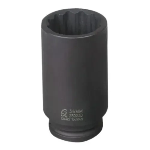 Sunex Tools 1/2″ Drive 12-Point 36mm Deep Spindle Nut Impact Socket – 2802ZD
