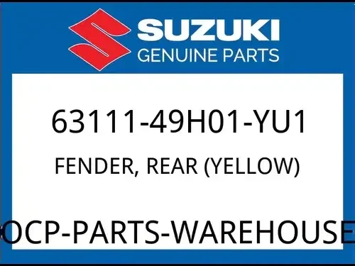 Suzuki OEM Part 63111-49H01-YU1 FENDER, REAR (YELLOW)