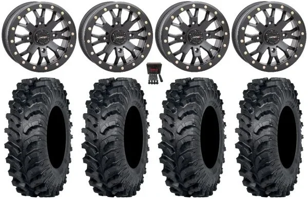 System 3 SB-4 14″ Wheels Black (6+1) 32″ MT911 Tires Polaris RZR XP 1000 / PRO XP / Ranger XP 900/1000
