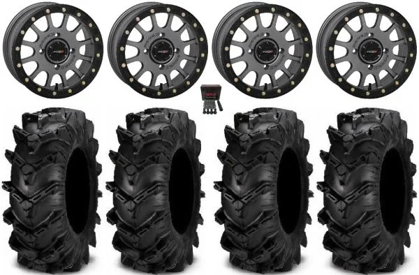 System 3 SB-5 Grey 14″ Wheels 27″ Cryptid Tires Sportsman 550 850 1000