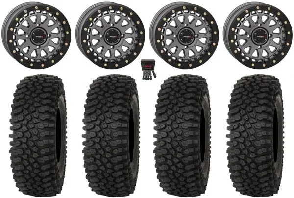 System 3 SB-6 15″ Wheels Gunmetal (4+3) 37″ Roctane STX Tires Polaris RZR XP 1000 / PRO XP / Ranger XP 900/1000