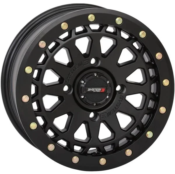 System 3 SB-6 Beadlock 15×7 ATV/UTV Wheel – Matte Black (4/137) 5+2 [15S3-6537]