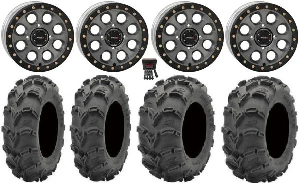 System 3 SB-7 14″ Wheels Ti (4+3) 28″ Mud Lite XL Tires Sportsman 550 850 1000