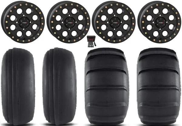 System 3 SB-7 15″ Wheels Black 31″ Sand Slinger Tires Can-Am Maverick X3 / Honda Pioneer 1000 / Talon