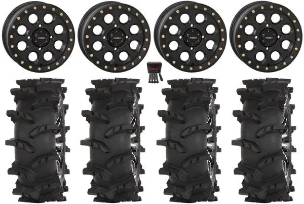 System 3 SB-7 15″ Wheels Black (5+2) 33″ Outlaw Max Tires Polaris RZR XP 1000 / PRO XP / Ranger XP 900/1000