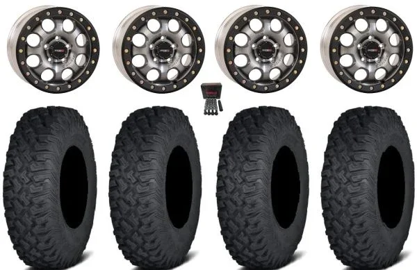 System 3 SB-7 15″ Wheels Ti (6+1) 30″ Coyote Tires Polaris RZR Turbo R & Pro R Ranger 1500 Xpedition
