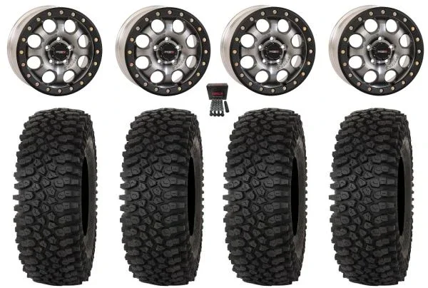 System 3 SB-7 15″ Wheels Ti 6+1 35″ Roctane STX Tires Polaris RZR Turbo R & Pro R Ranger 1500 Xpedition