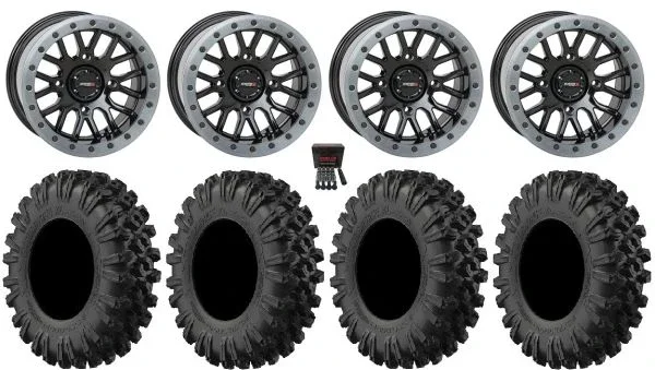 System 3 SB-9 Bdlk 15″ Wheels Gloss Bk 32″ MotoRavage XL Tires Polaris RZR XP 1000 / PRO XP / Ranger XP 900/1000