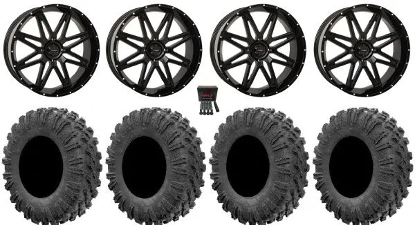 System 3 ST-7 20″ Wheels Black 35″ MotoRavage Tires Polaris RZR XP 1000 / PRO XP / Ranger XP 900/1000