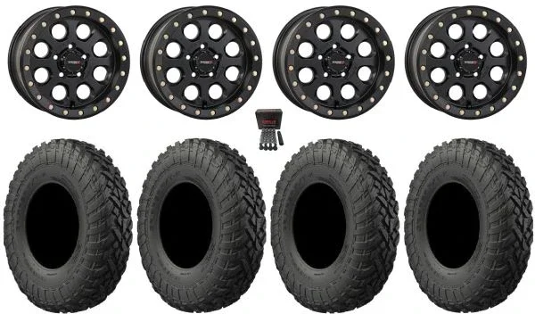 System SB-7 Bdlk 15″ Wheels Bk (4+3) 35″ GripperT/R/K Tires Polaris RZR Turbo R & Pro R Ranger 1500 Xpedition