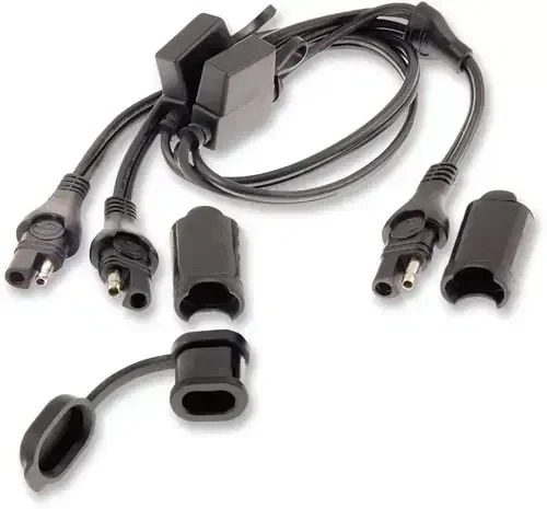 TecMate OptiMate Battery Y-splitter Cable, SAE in to Dual Fuse SAE Out O5